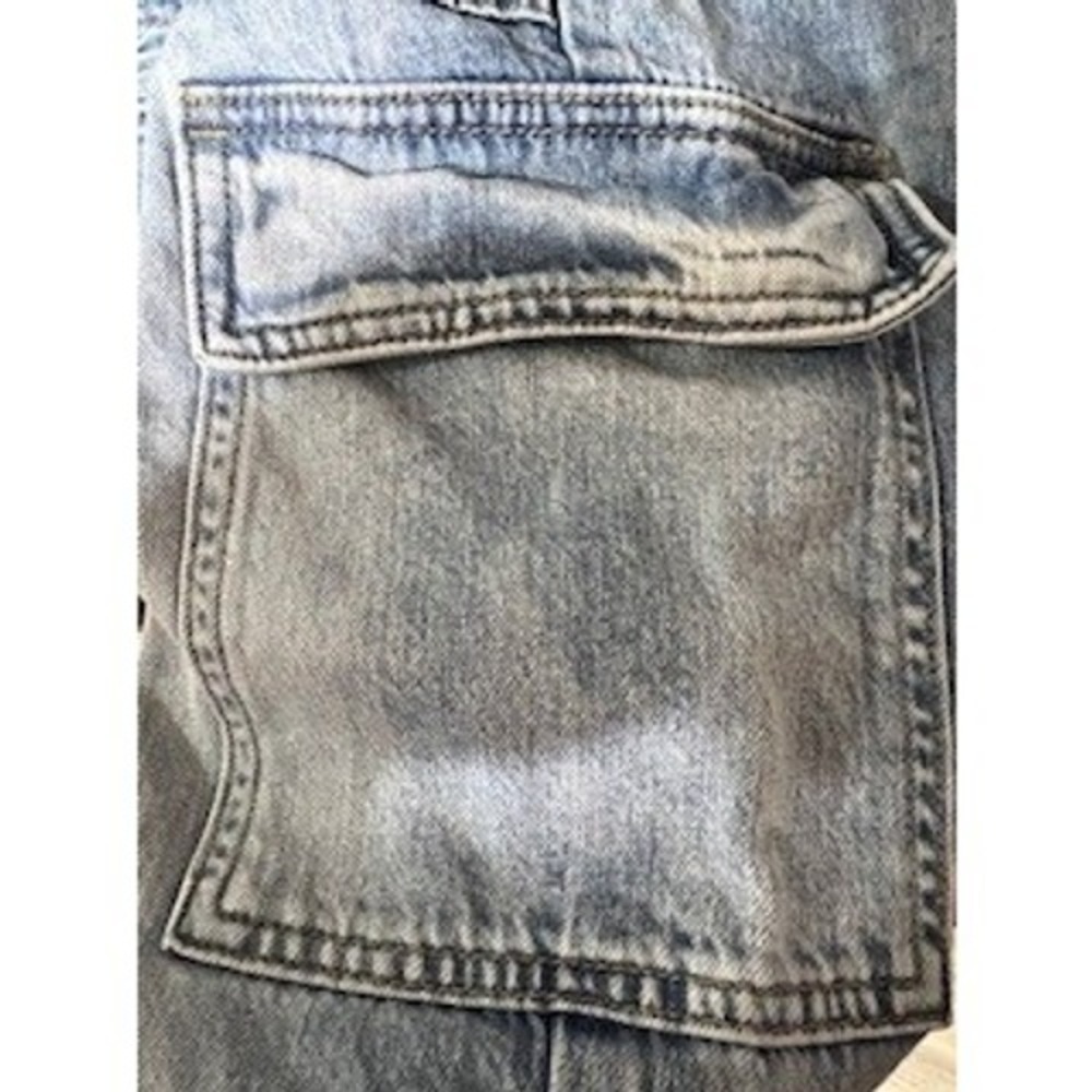 American Eagle Womens Cargo‎ Jeans Acid Light Wash Jogger Style Y2K Size 2 - Picture 5 of 8
